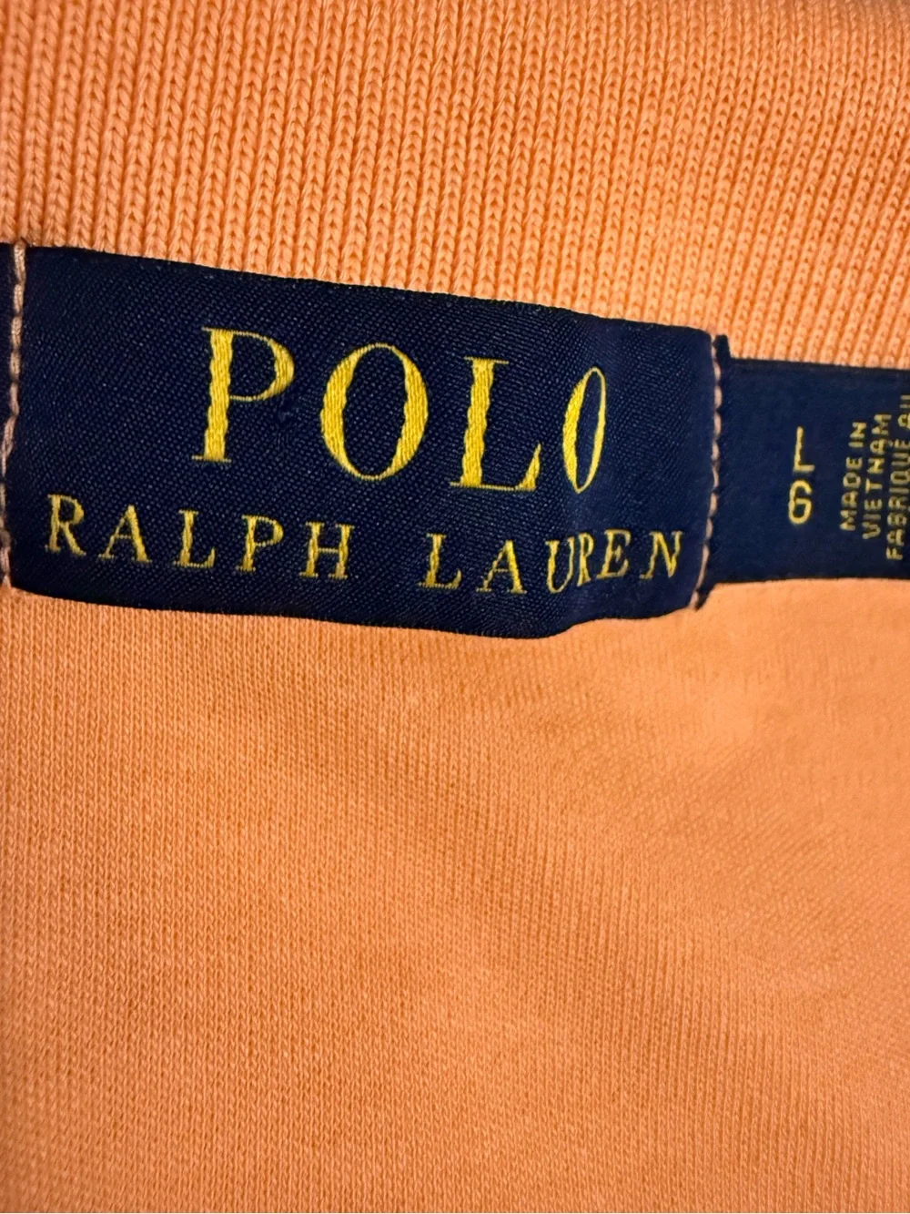 Polo by Ralph Lauren Peach Short Sleeve Classic Golf Polo Shirt Navy Pony Logo